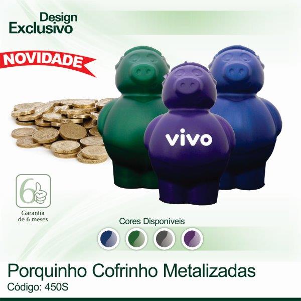 Porquinho Cofrinho Cores Metalizadas 